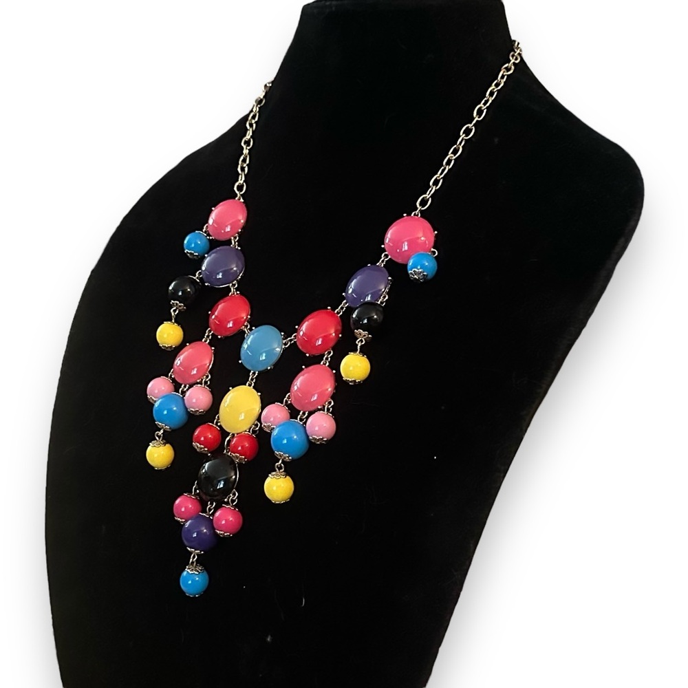 Iman Color Pop Gum Ball Statement Bib Necklace - image 2